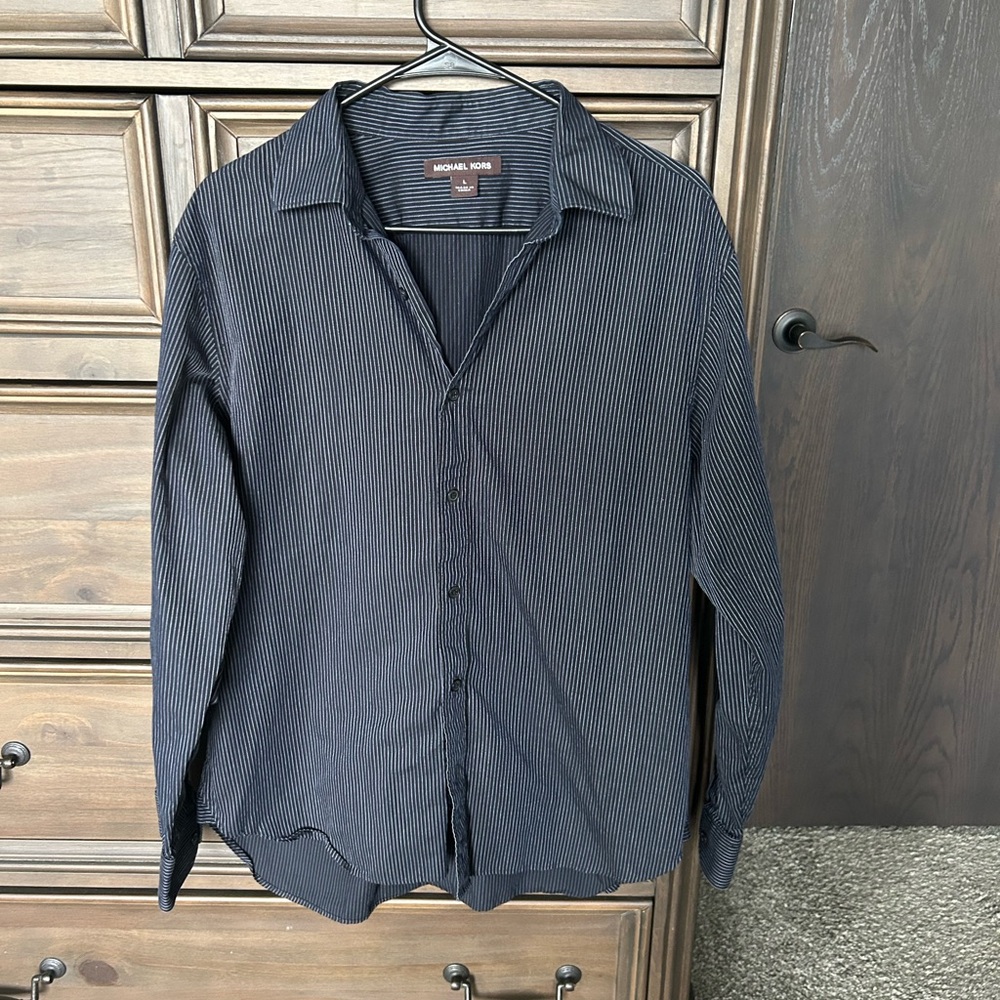 Michael Kors Black Casual Button Down Shirt